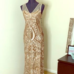 Adaianna Papell Rose Gold Sequin Dress
